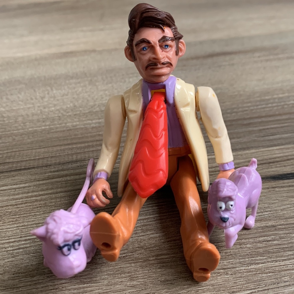 Kenner Police Academy Mr Sleaze & Foofoo Dog Action Figure Man 1989 1980s Toy